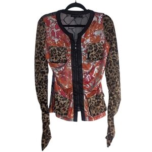 Vibrant Leopard and Floral Women's Blouse